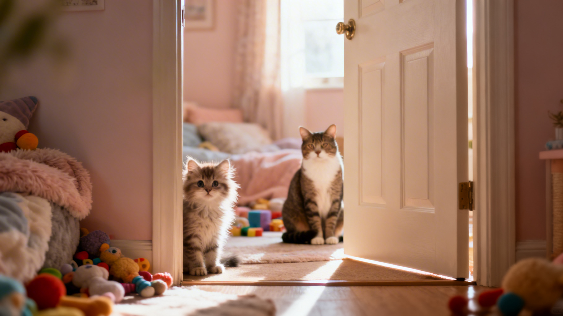 Introducing a Kitten to an Adult Cat: Step by Step Guide – AI Featured Image